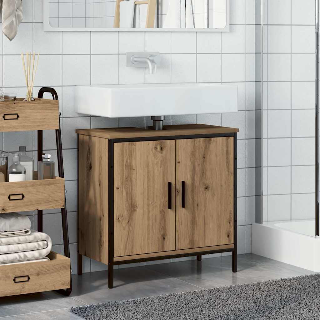 Waschbeckenunterschrank Artisan-Eiche 60x30x60 cm Holzwerkstoff