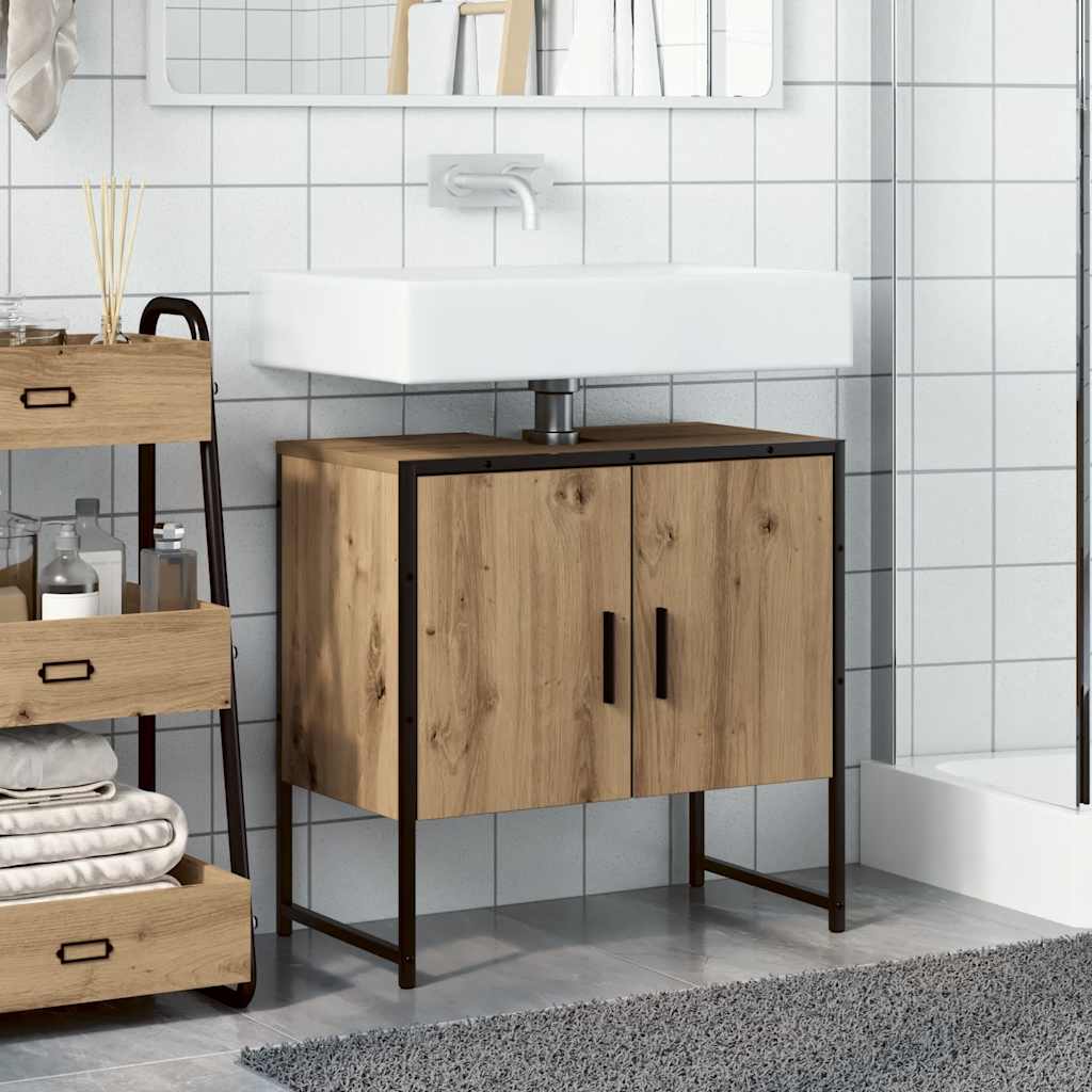 Waschbeckenunterschrank Artisan-Eiche 60x33x60 cm