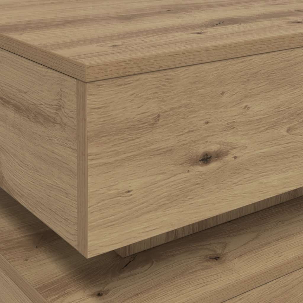 Couchtisch mit LED-Leuchten Artisan-Eiche 90x50x40 cm
