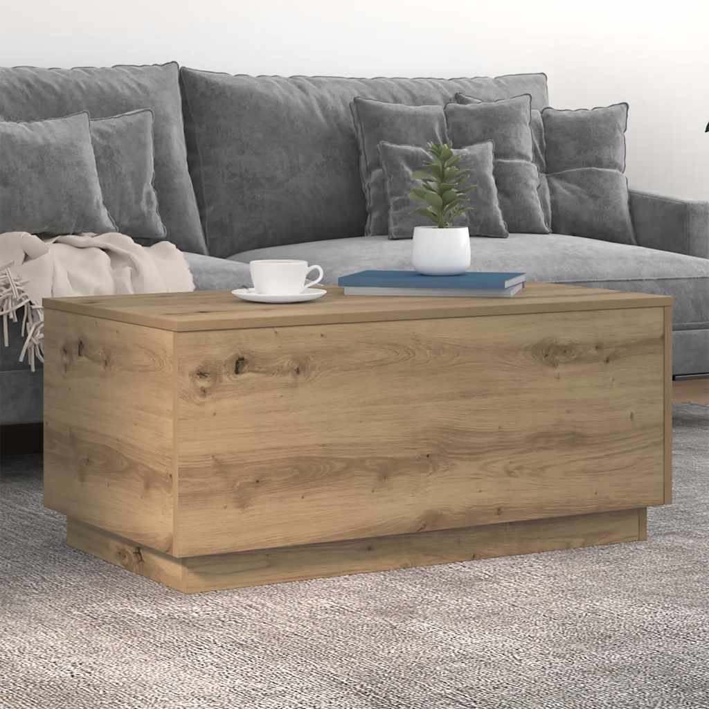 Couchtisch mit LED-Leuchten Artisan-Eiche 90x50x40 cm