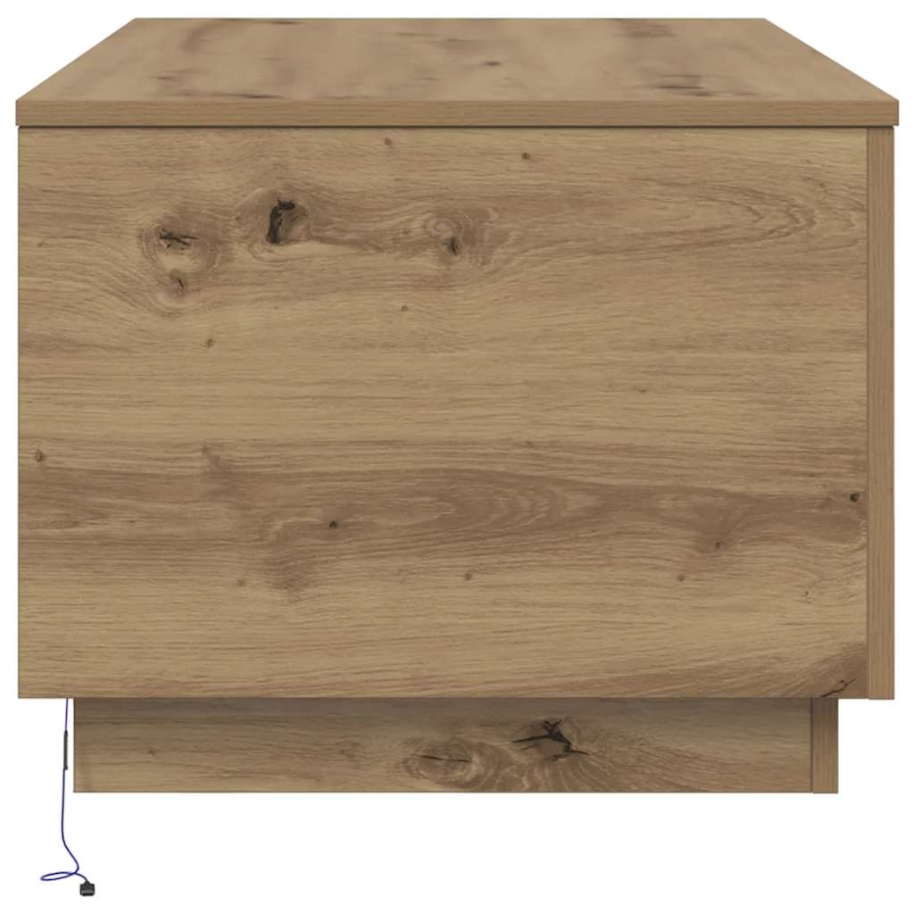 Couchtisch mit LED-Leuchten Artisan-Eiche 90x50x40 cm