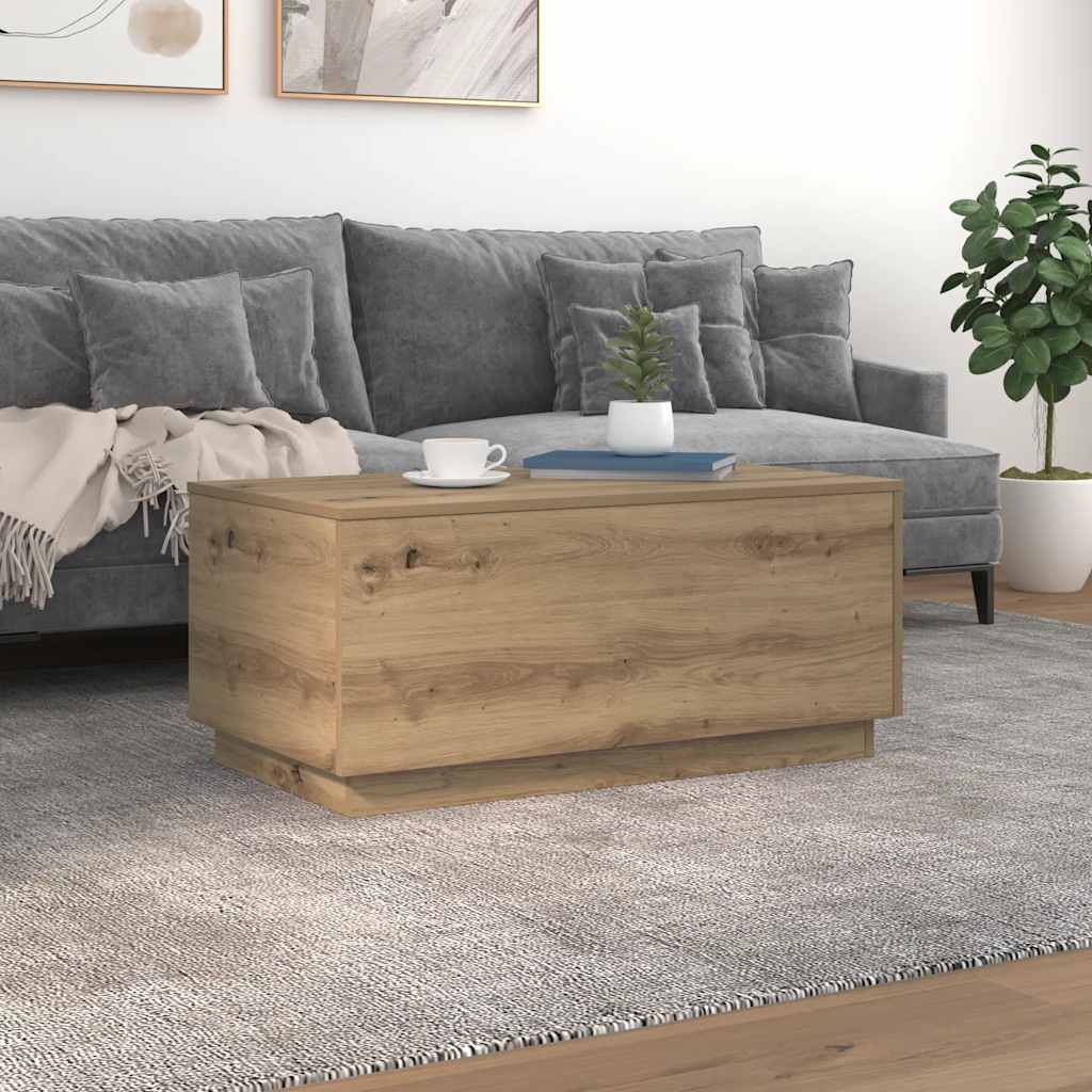 Couchtisch mit LED-Leuchten Artisan-Eiche 90x50x40 cm