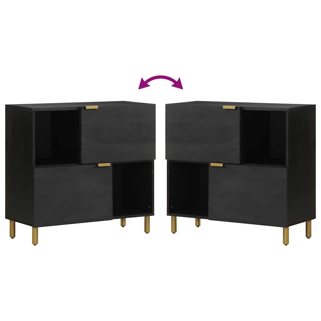 Sideboard Schwarz 80x33x75 cm Holzwerkstoff