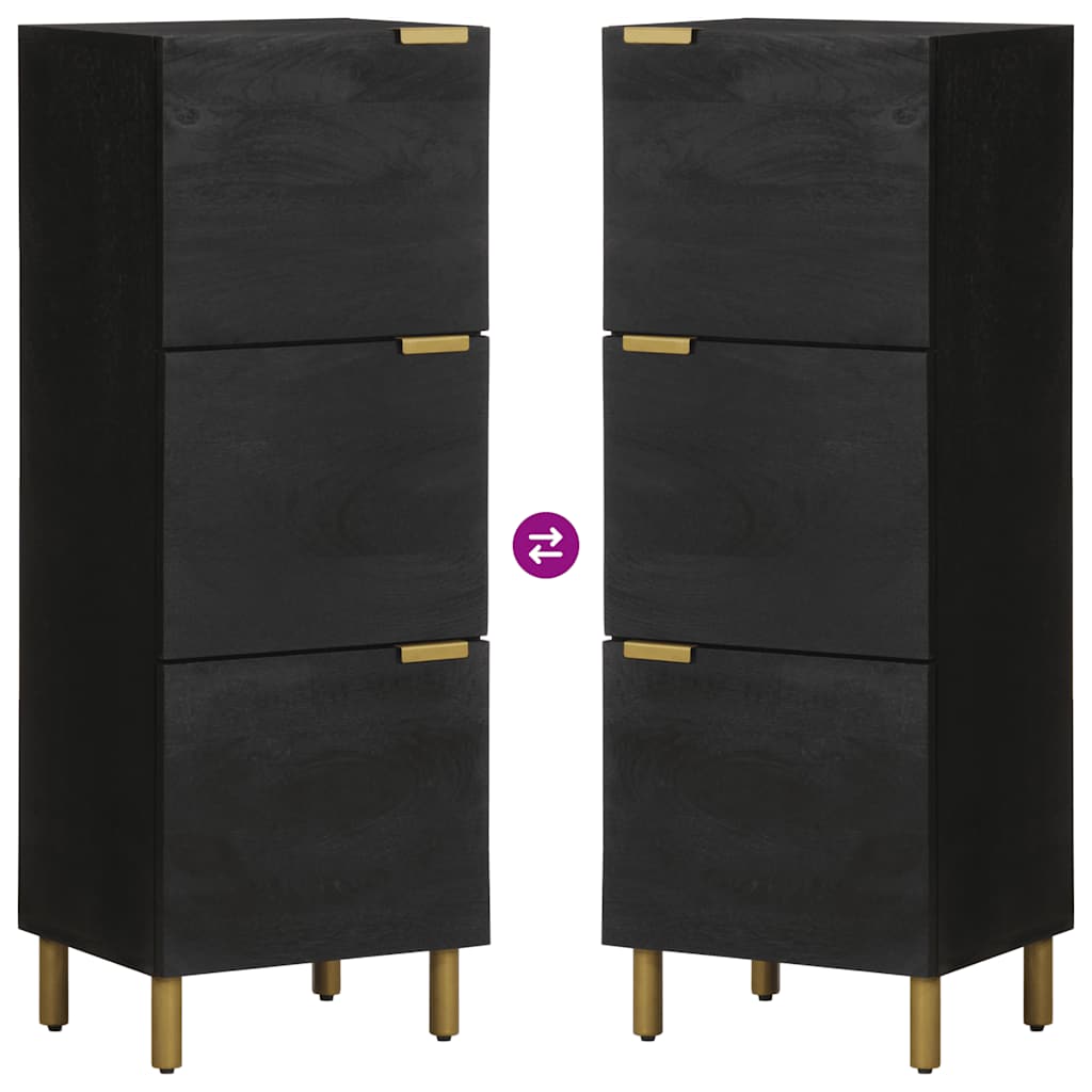 Highboard Schwarz 40x33x110 cm Holzwerkstoff