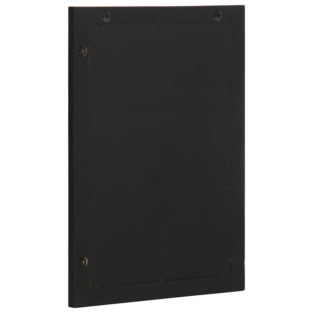 Badspiegel Schwarz 50x70x2,5 cm Holzwerkstoff und Messing