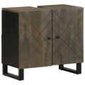Waschbeckenunterschrank Schwarz 62x33x58 cm Massivholz Mango
