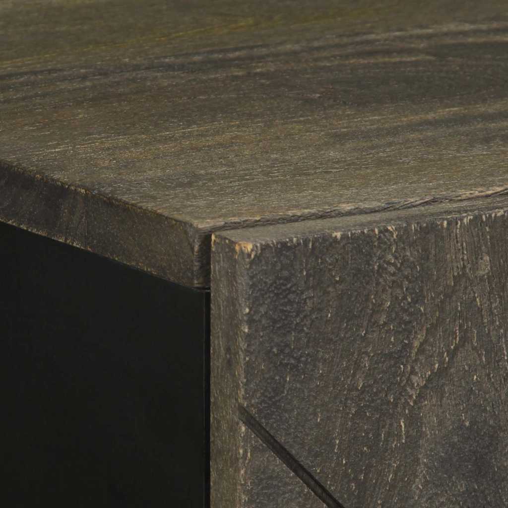 Sideboard Schwarz 40x33x75 cm Massivholz Mango