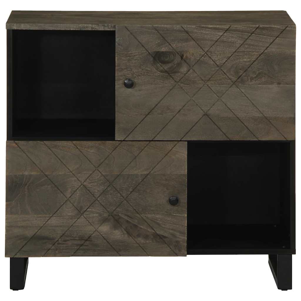 Sideboard Schwarz 80x33x75 cm Massivholz Mango