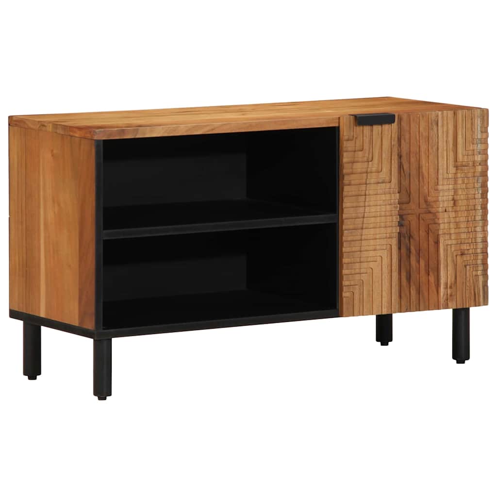 TV-Schränk mit Regal Braun 80 x 33 x 46 cm Massivholz Mango