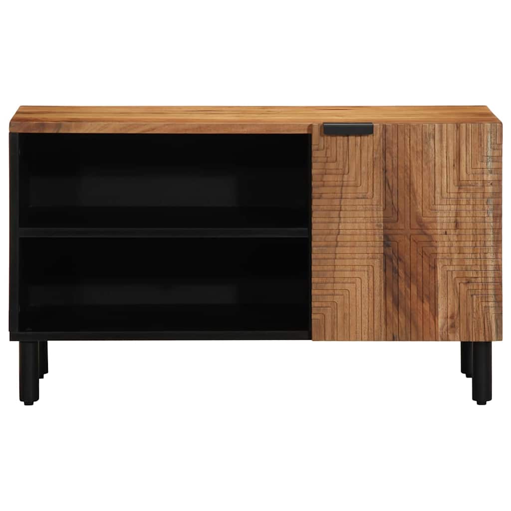 TV-Schränk mit Regal Braun 80 x 33 x 46 cm Massivholz Mango