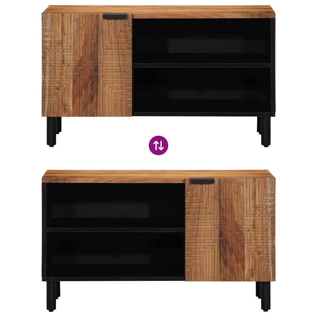 TV-Schränk mit Regal Braun 80 x 33 x 46 cm Massivholz Mango