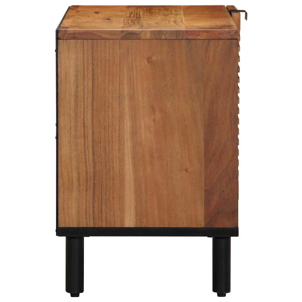 TV-Schränk mit Regal Braun 80 x 33 x 46 cm Massivholz Mango