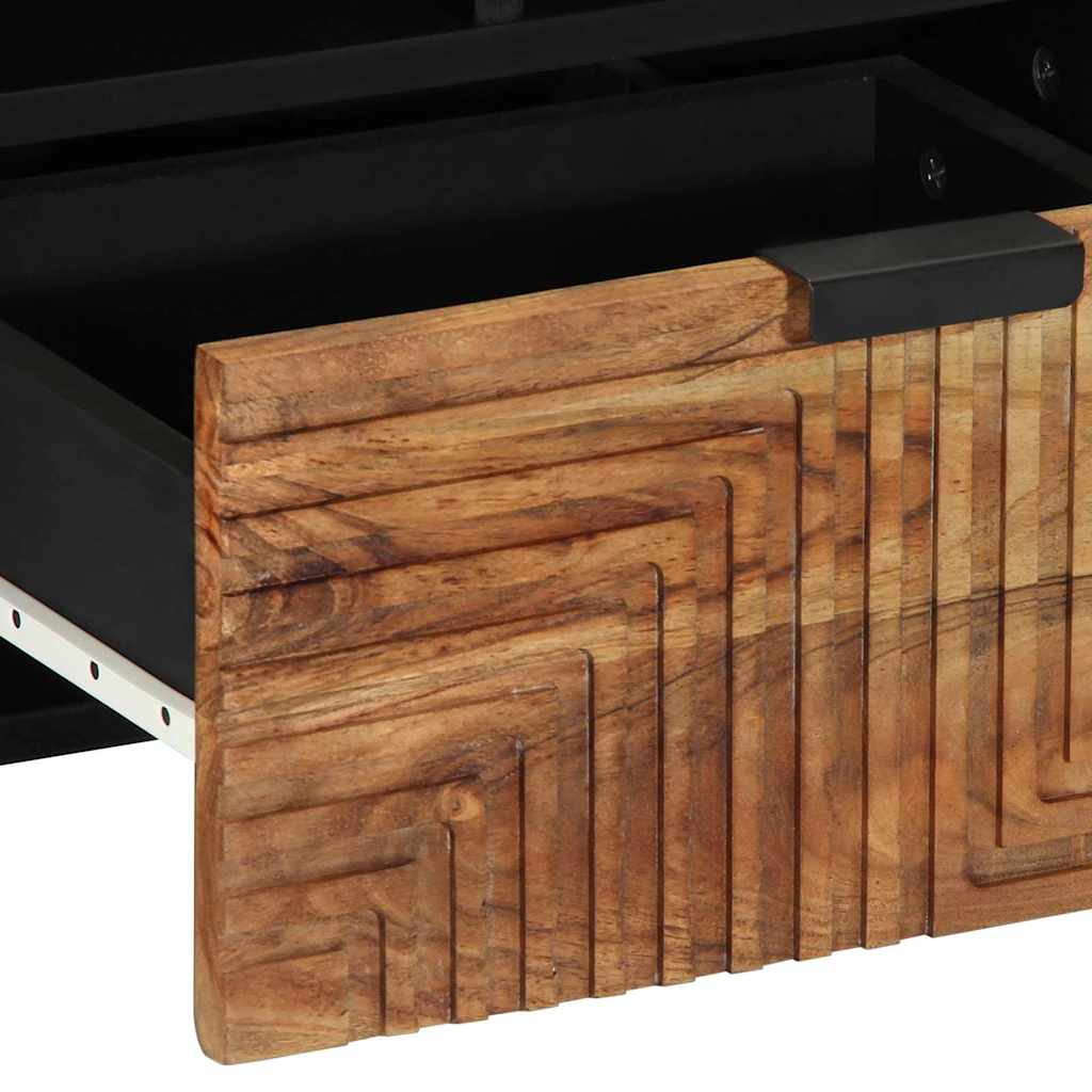 TV-Schränk mit Regal Braun 100 x 33 x 46 cm Massivholz Mango