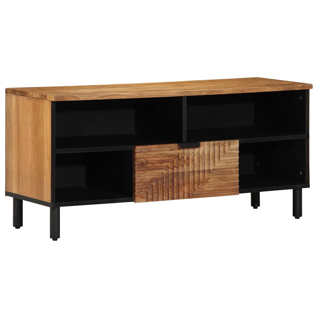 TV-Schränk mit Regal Braun 100 x 33 x 46 cm Massivholz Mango