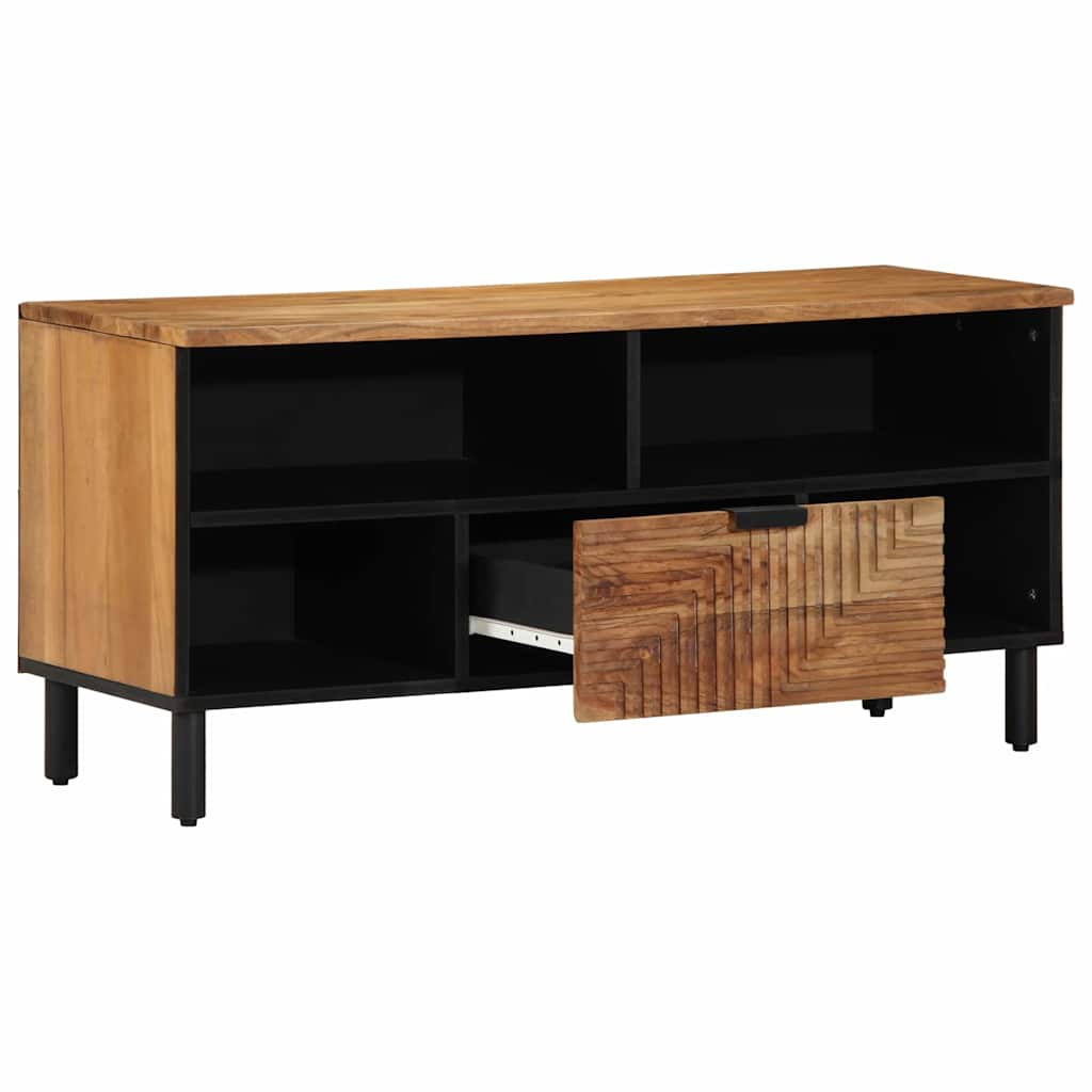 TV-Schränk mit Regal Braun 100 x 33 x 46 cm Massivholz Mango