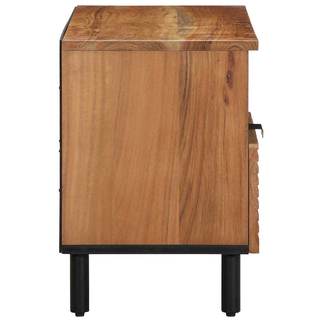 TV-Schränk mit Regal Braun 80 x 33 x 46 cm Massivholz Mango