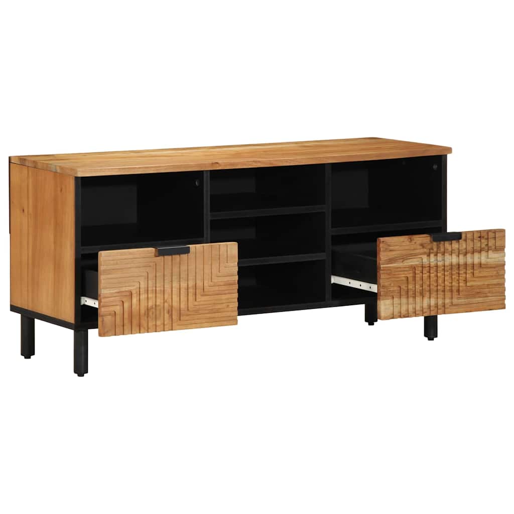 TV-Schränk mit Regal Braun 100 x 33,5 x 46 cm Massivholz Mango
