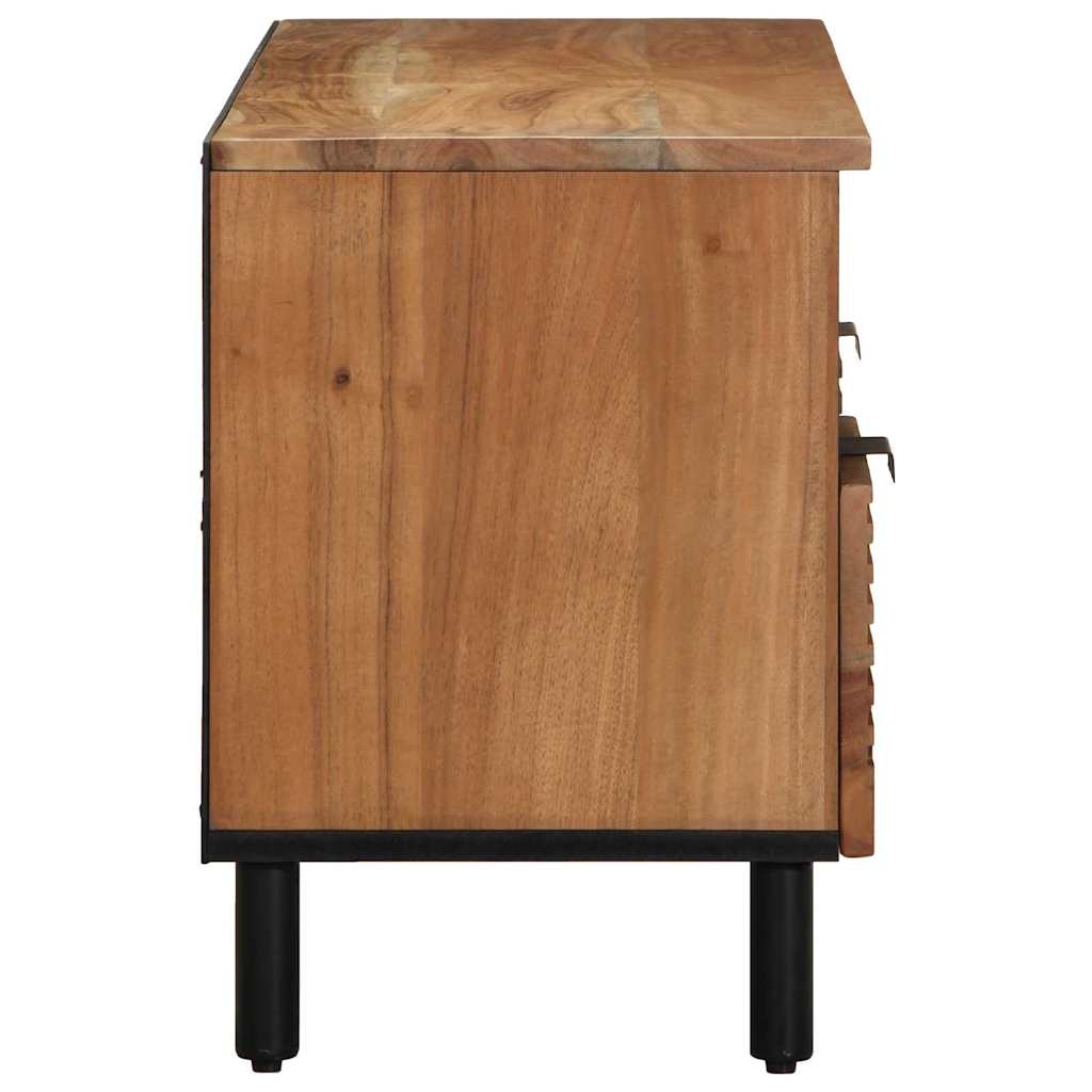 TV-Schränk mit Regal Braun 100 x 33,5 x 46 cm Massivholz Mango