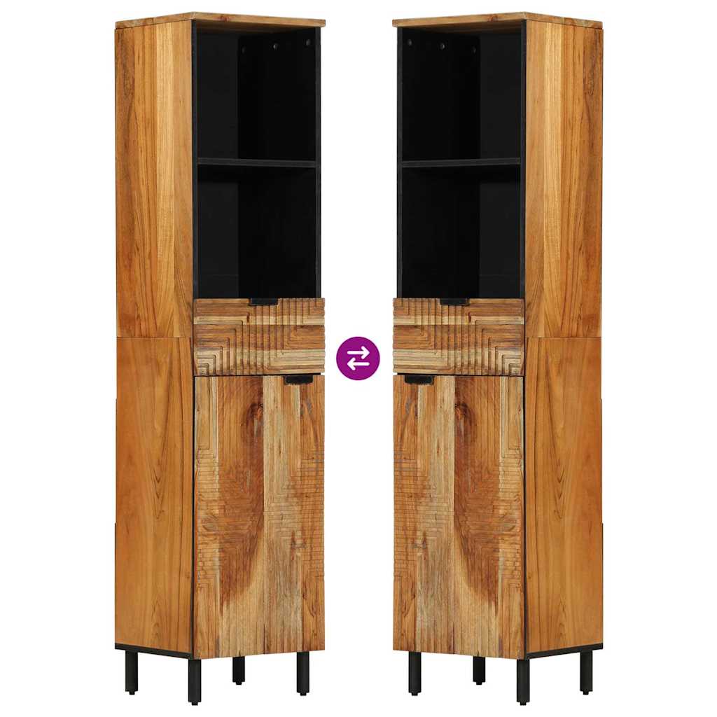 Badezimmerschrank Braun 38 x 33 x 160 cm Massivholz Mango