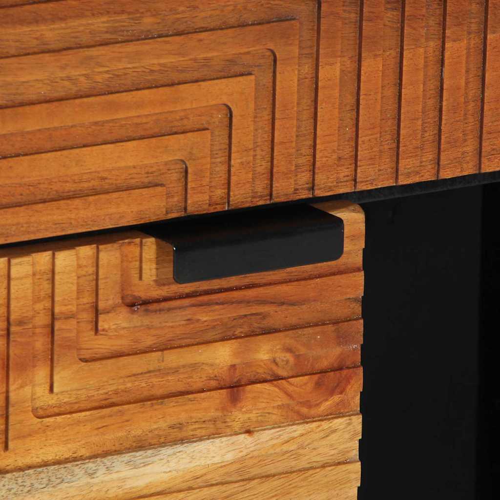 Sideboard mit Regal Braun 80 x 33 x 75 cm Massivholz Mango