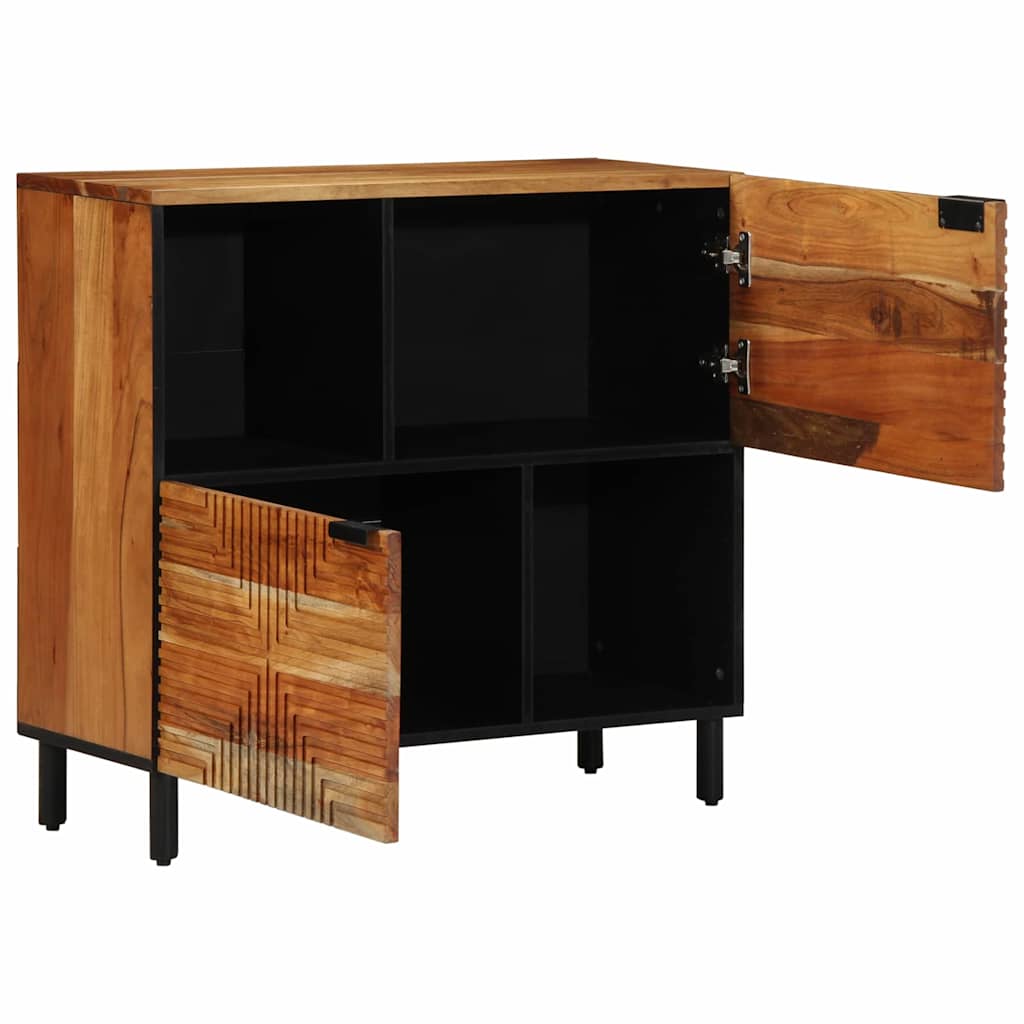 Sideboard mit Regal Braun 80 x 33 x 75 cm Massivholz Mango