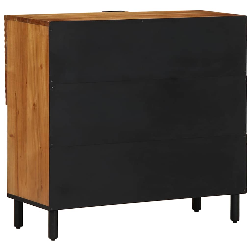 Sideboard mit Regal Braun 80 x 33 x 75 cm Massivholz Mango