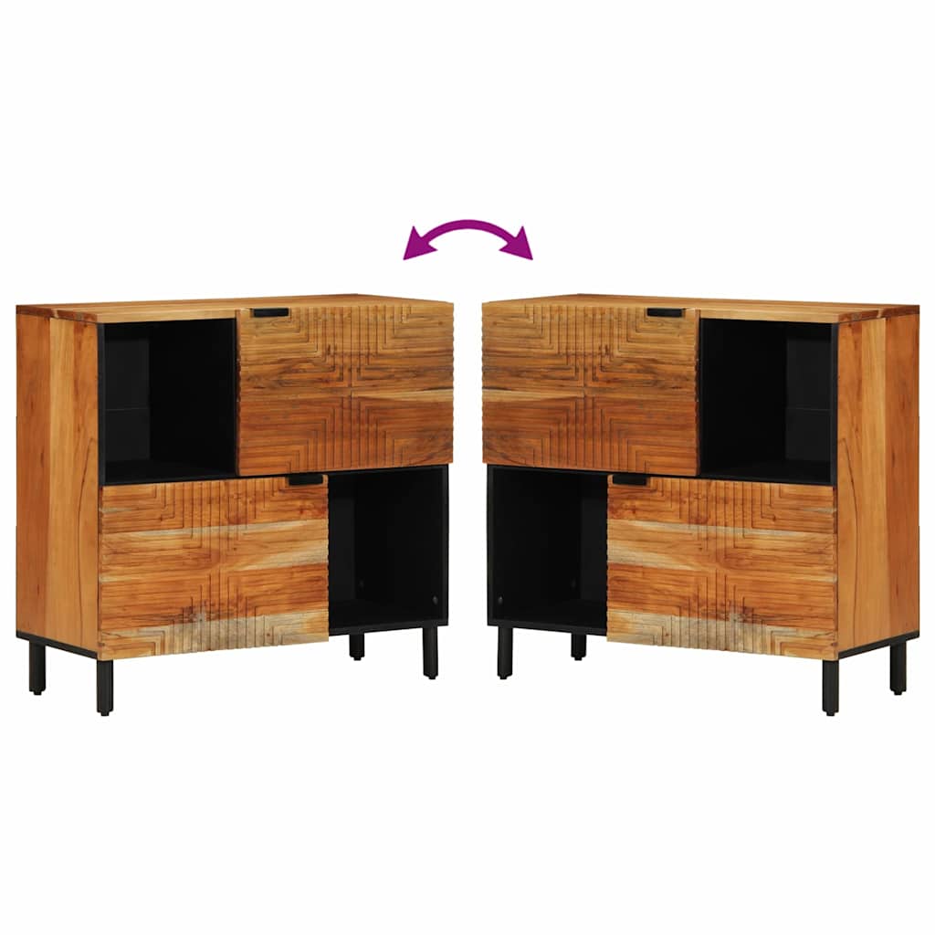 Sideboard mit Regal Braun 80 x 33 x 75 cm Massivholz Mango