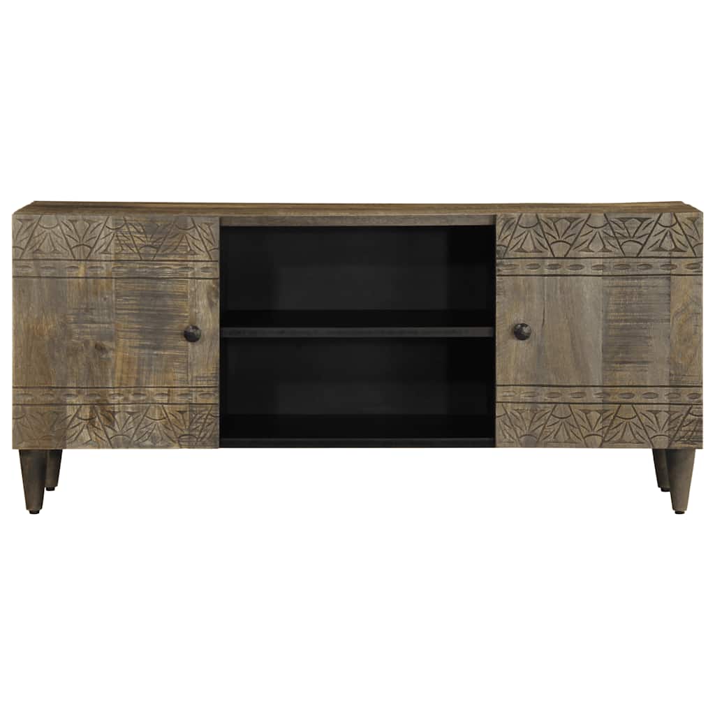 TV-Schrank Hellgrau 105x33,5x46 cm Massivholz Mango