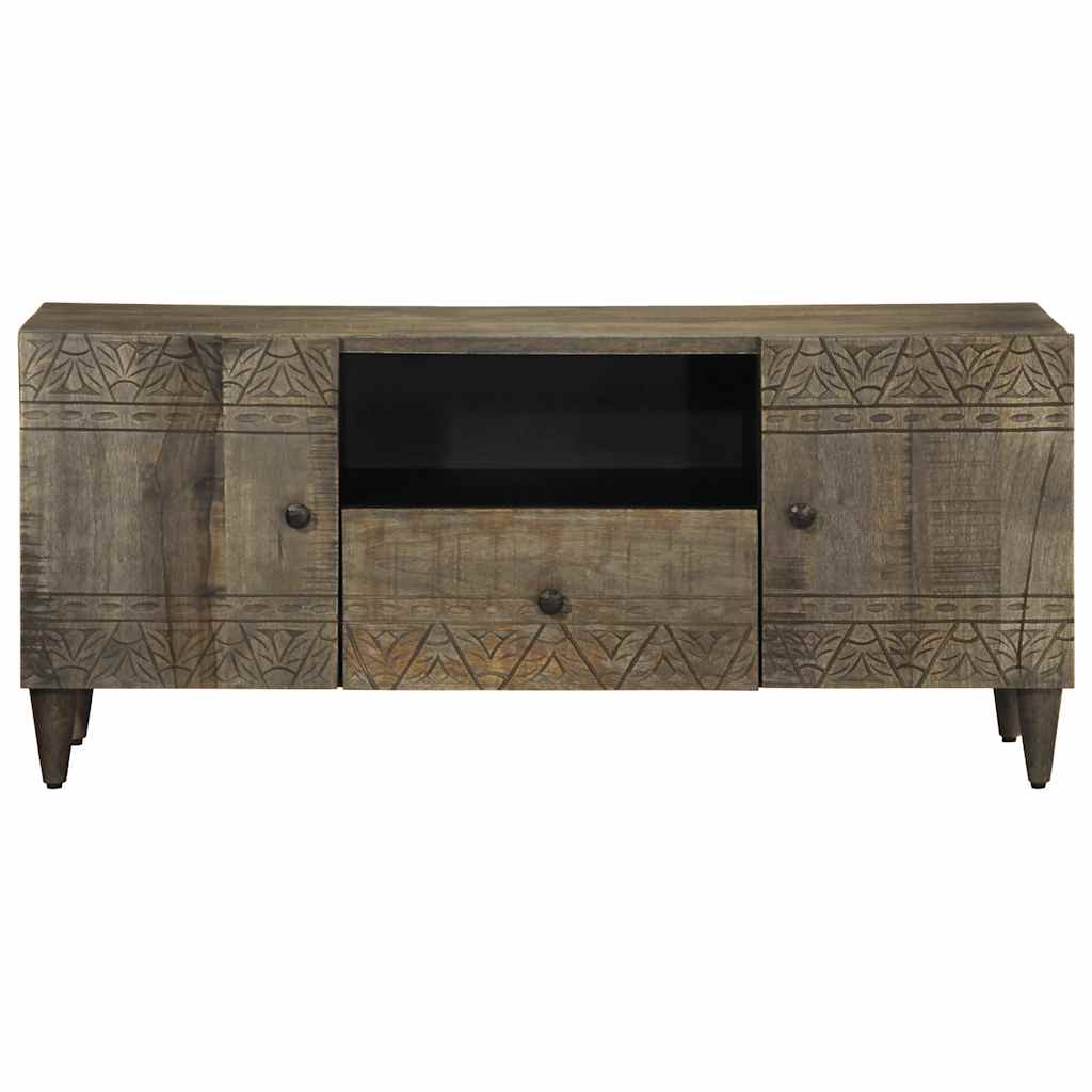 TV-Schrank Hellgrau 105x33,5x46 cm Massivholz Mango