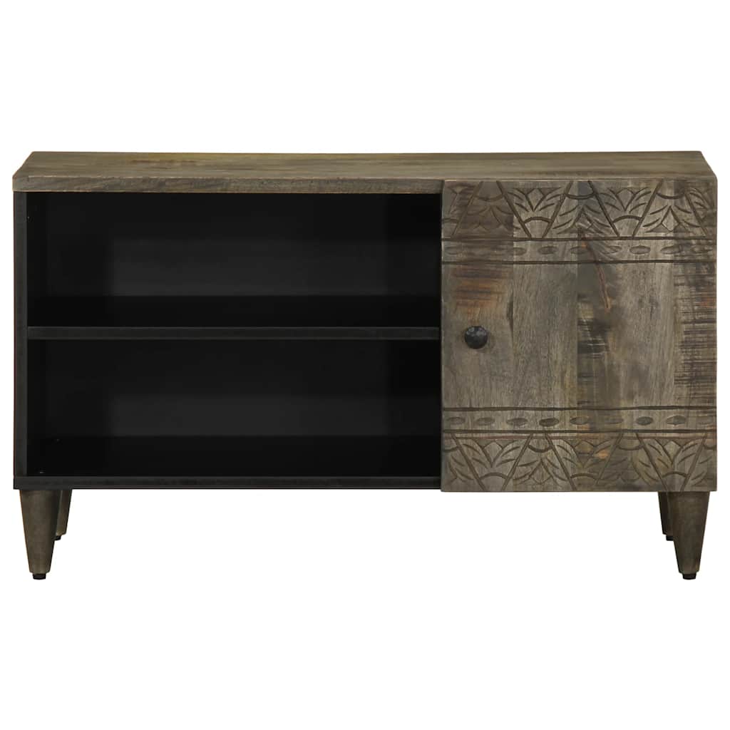 TV-Schrank Hellgrau 80x31,5x46 cm Massivholz Mango