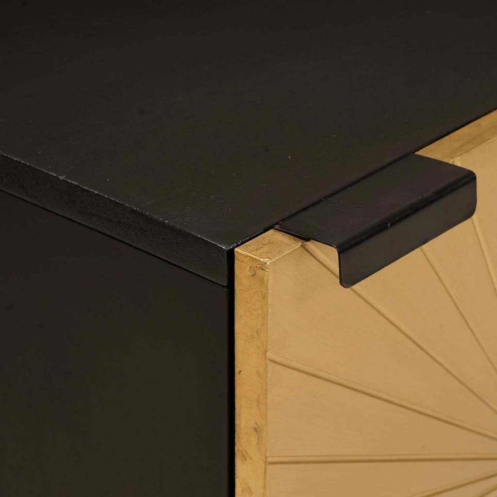 Nachttisch Schwarz und Gold 40 x 33 x 46 cm Holzwerkstoff