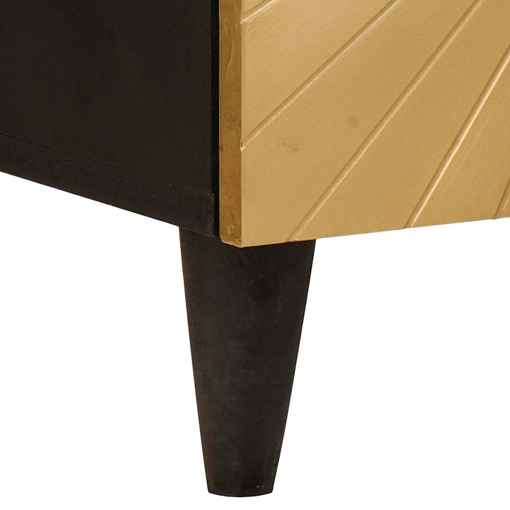Nachttisch Schwarz und Gold 40 x 33 x 46 cm Holzwerkstoff