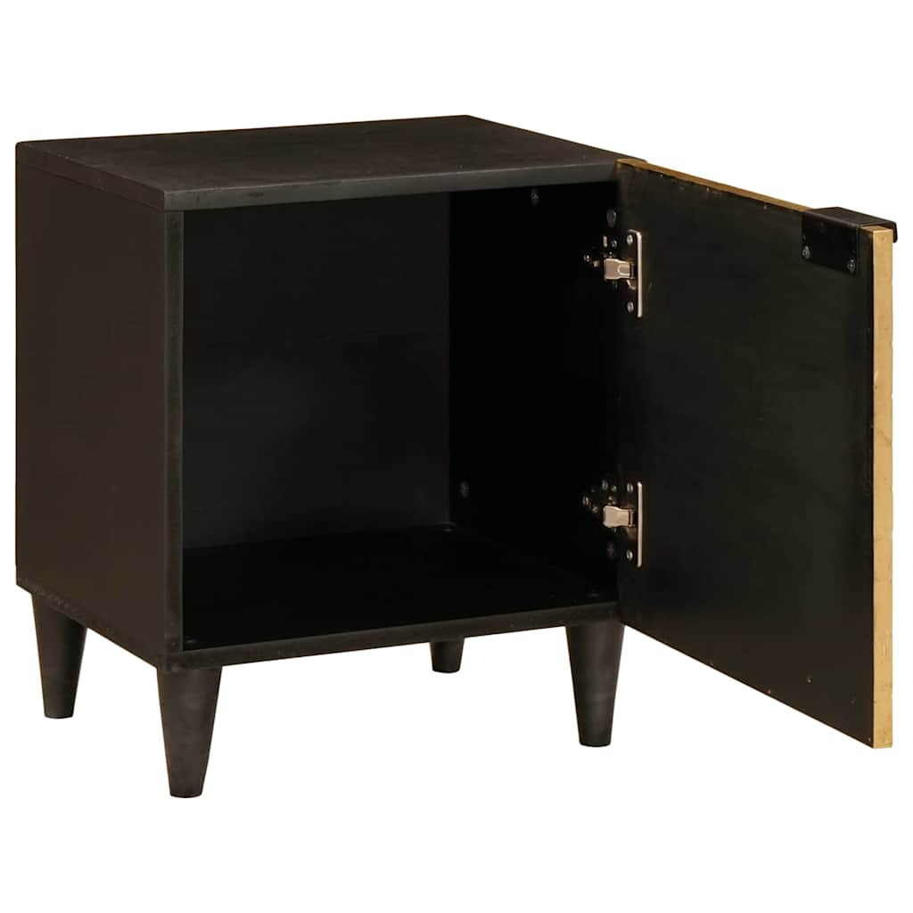 Nachttisch Schwarz und Gold 40 x 33 x 46 cm Holzwerkstoff