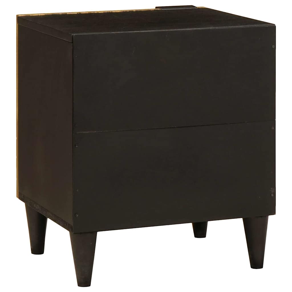 Nachttisch Schwarz und Gold 40 x 33 x 46 cm Holzwerkstoff