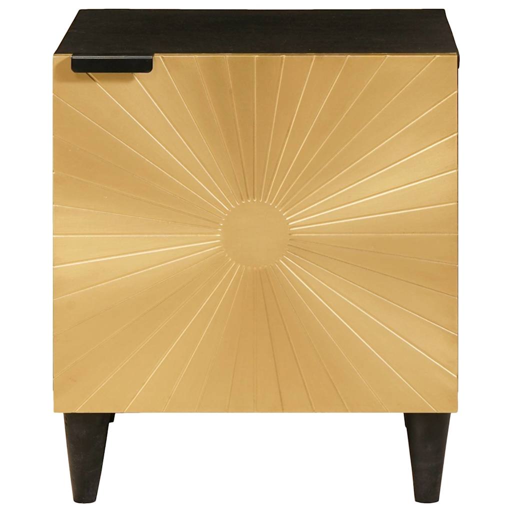 Nachttisch Schwarz und Gold 40 x 33 x 46 cm Holzwerkstoff