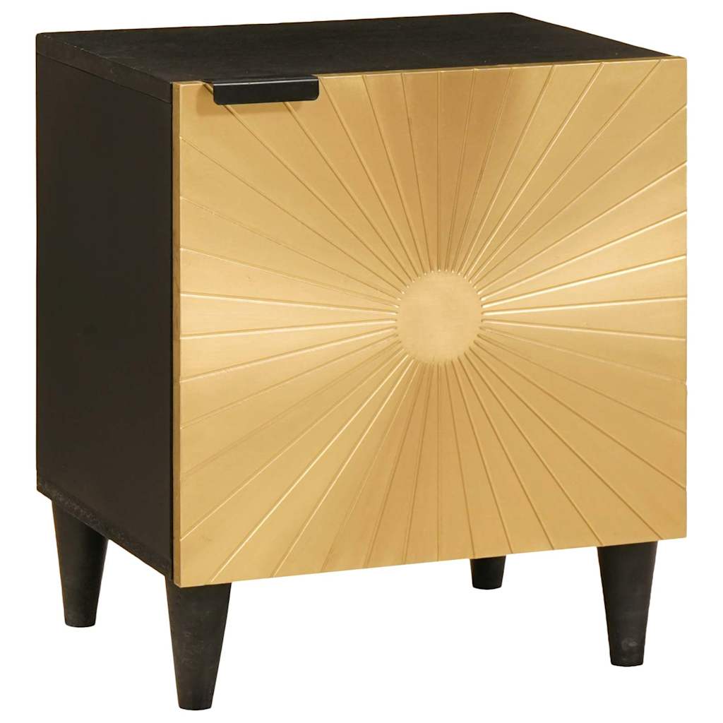 Nachttisch 2 pcs Schwarz und Gold 40 x 33 x 46 cm Holzwerkstoff