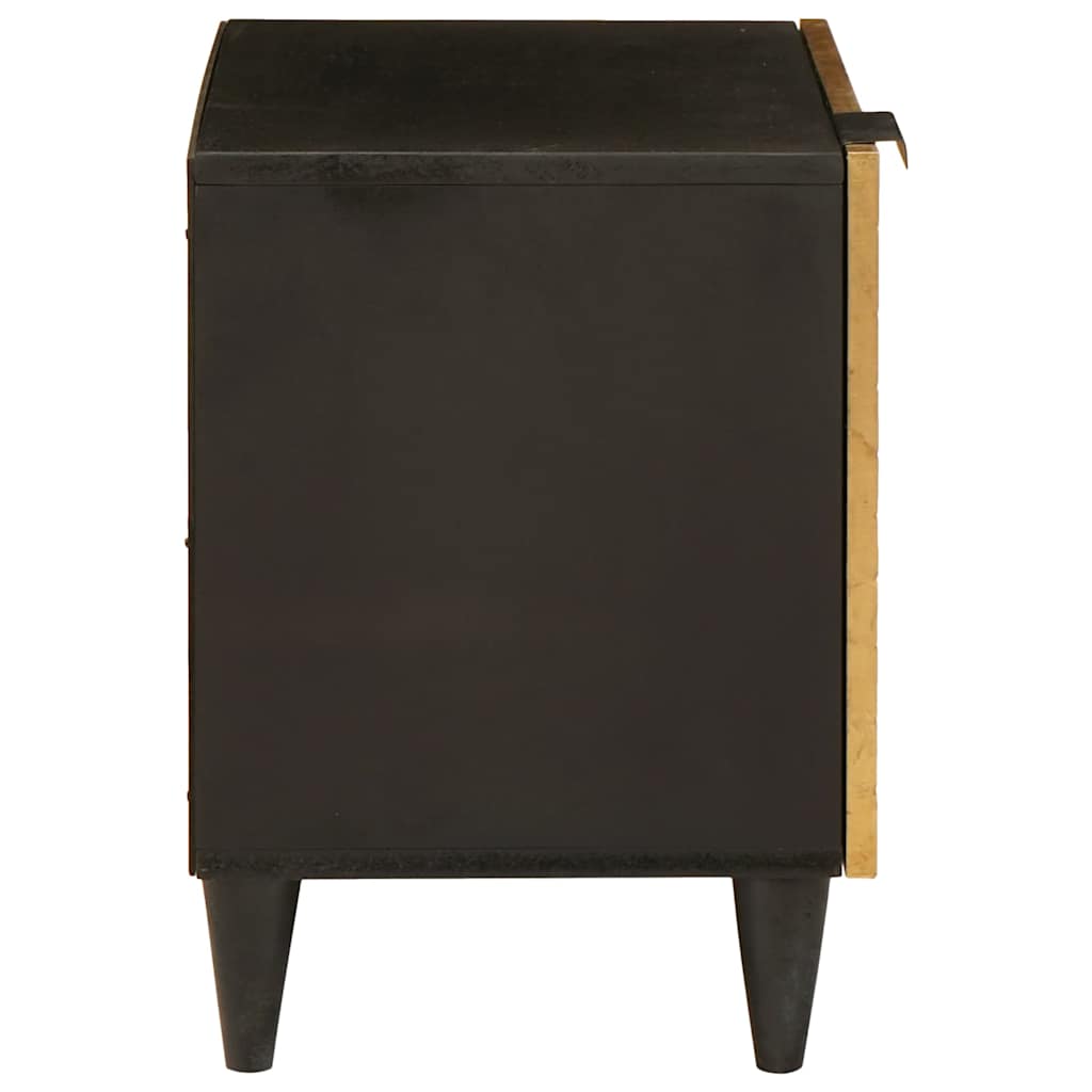 Nachttisch 2 pcs Schwarz und Gold 40 x 33 x 46 cm Holzwerkstoff