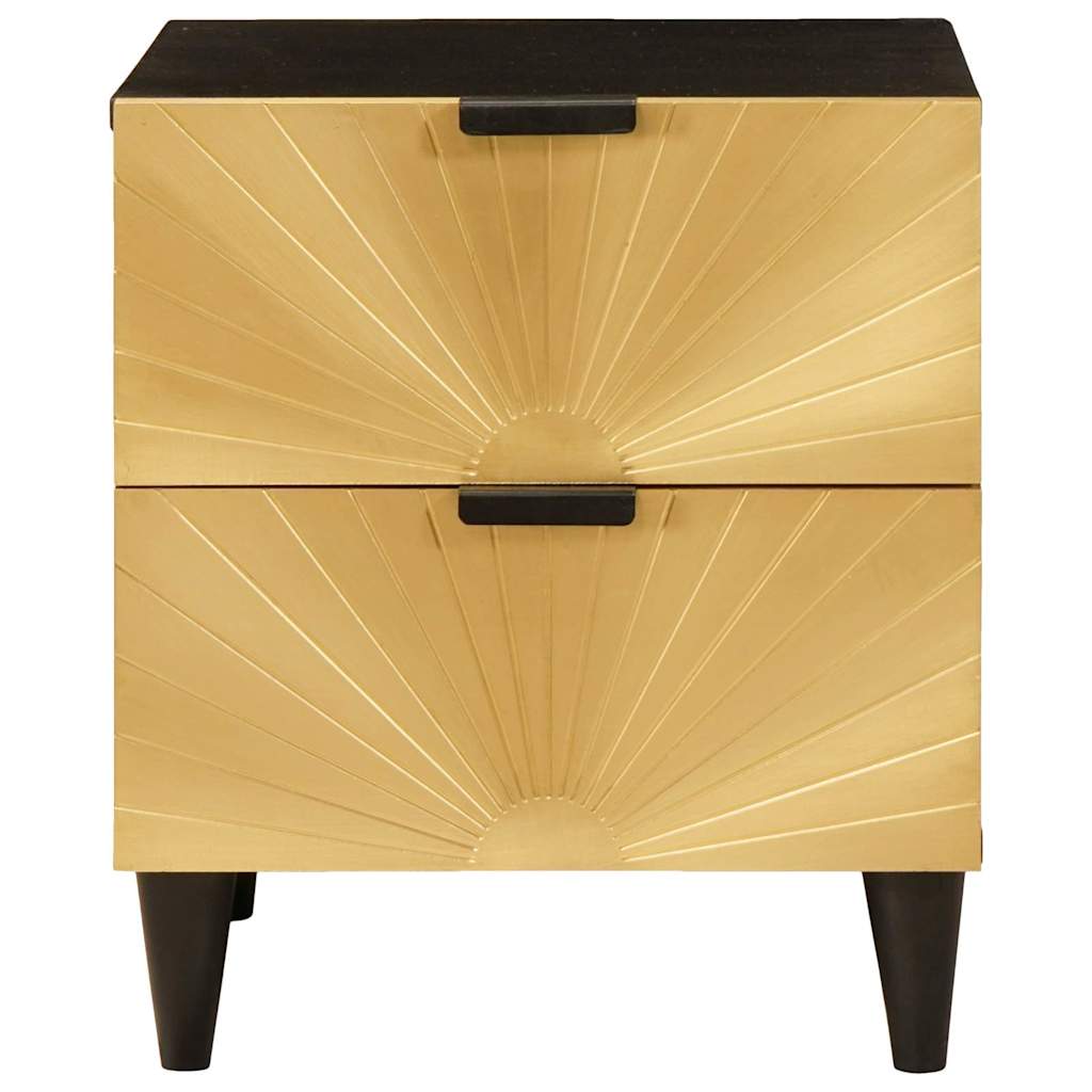 Nachttisch Schwarz und Gold 40 x 33 x 46 cm Holzwerkstoff