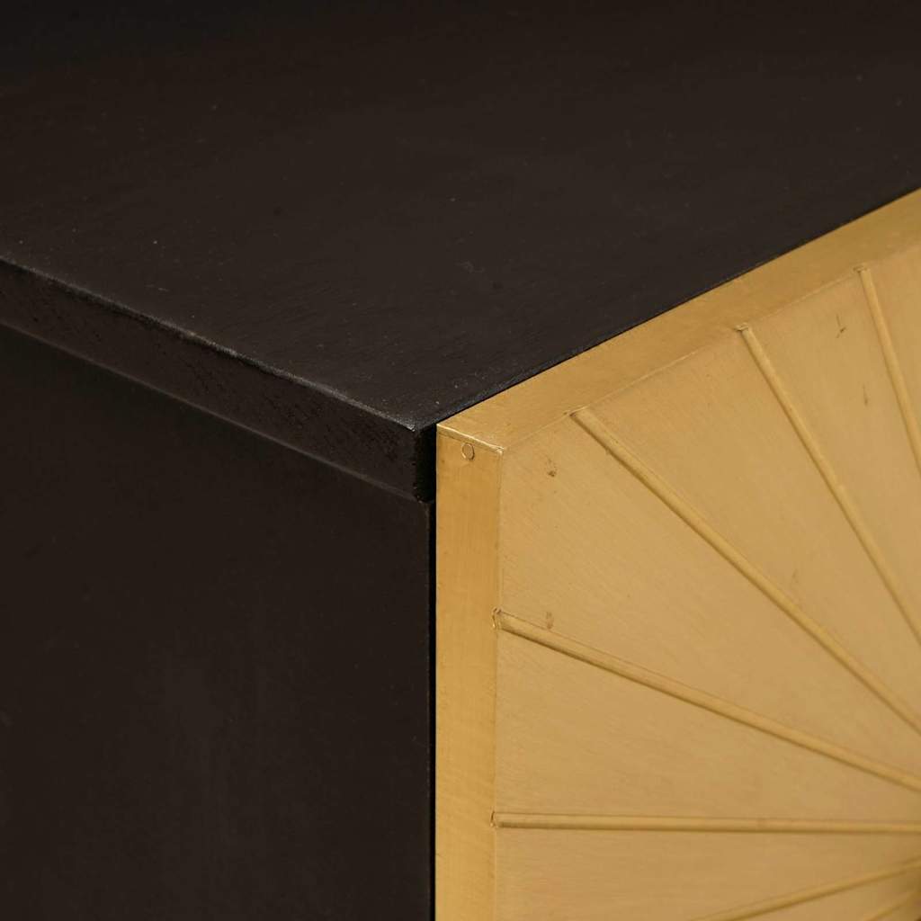 Nachttisch 2 pcs Schwarz und Gold 40 x 33 x 46 cm Holzwerkstoff
