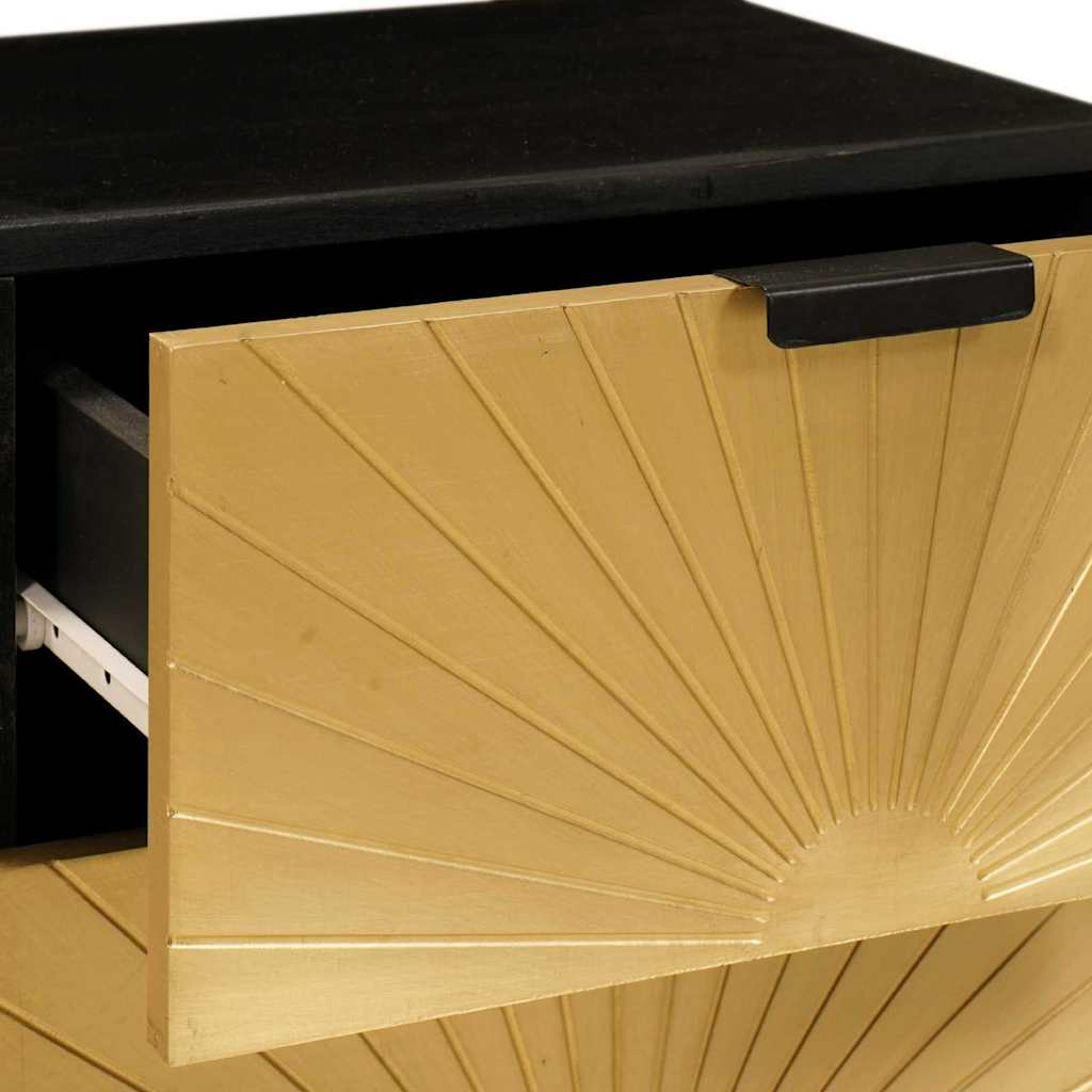 Nachttisch 2 pcs Schwarz und Gold 40 x 33 x 46 cm Holzwerkstoff