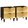 Nachttisch 2 pcs Schwarz und Gold 40 x 33 x 46 cm Holzwerkstoff