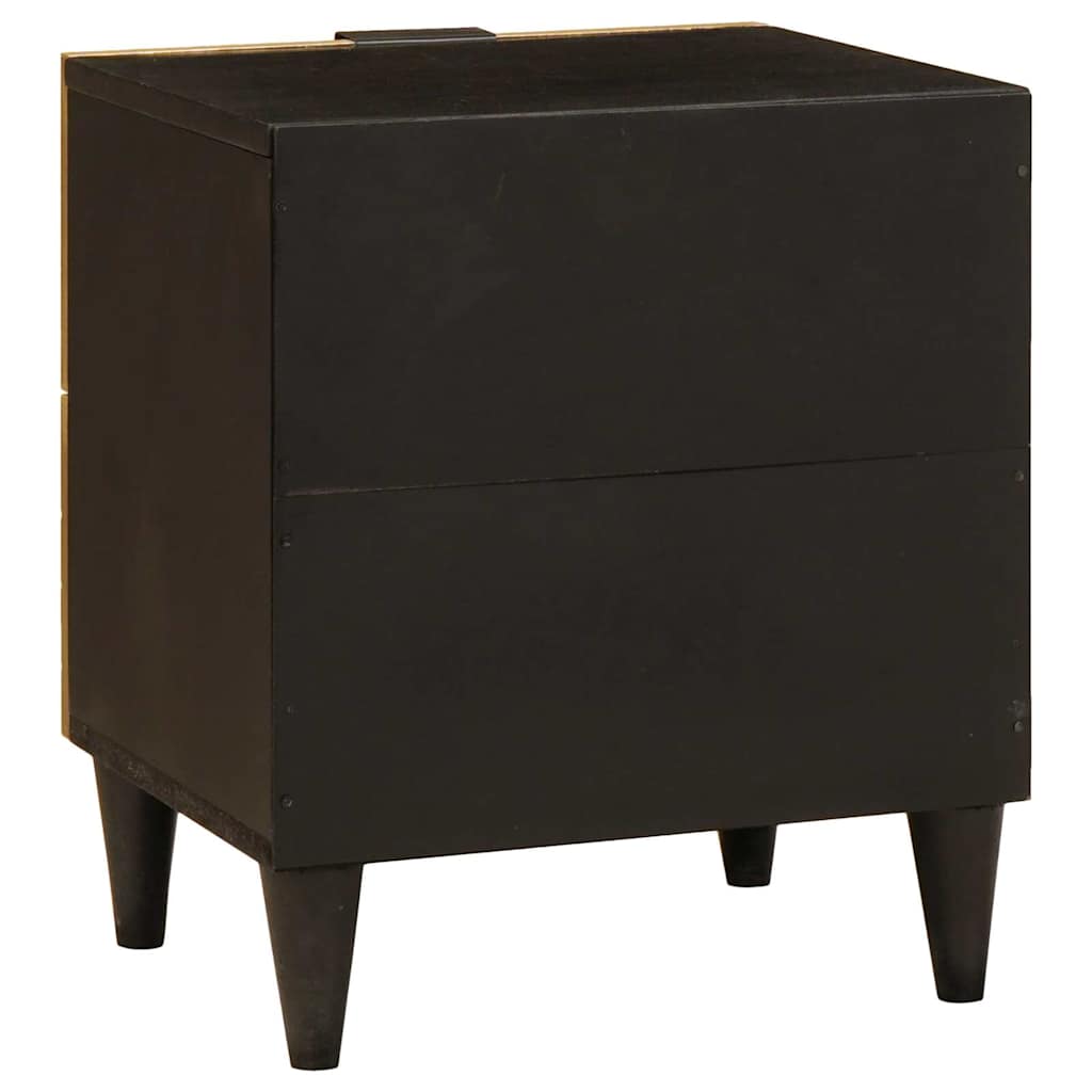 Nachttisch 2 pcs Schwarz und Gold 40 x 33 x 46 cm Holzwerkstoff