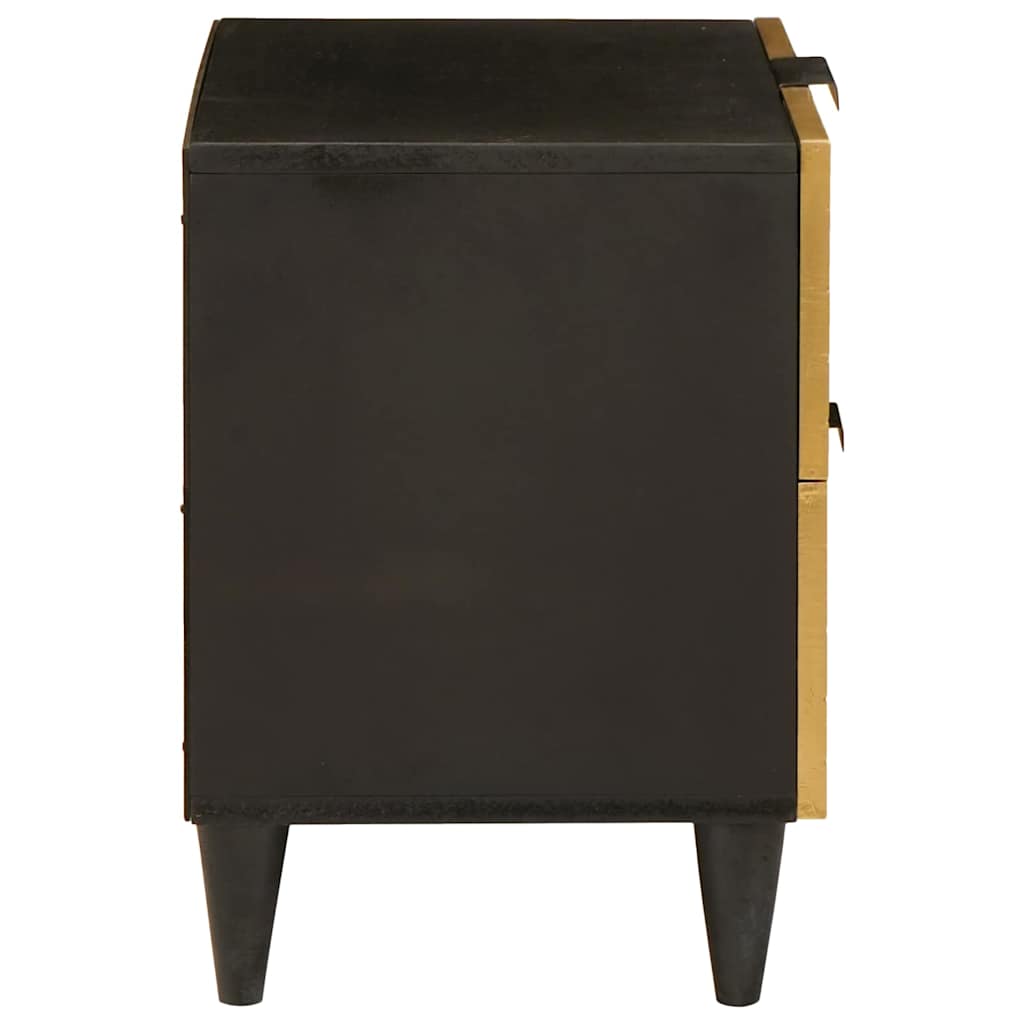 Nachttisch 2 pcs Schwarz und Gold 40 x 33 x 46 cm Holzwerkstoff