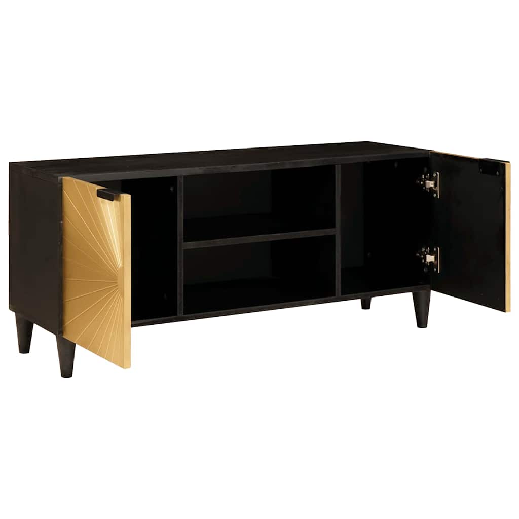 TV-Schränk Schwarz und Gold 105 x 33 x 46 cm Holzwerkstoff