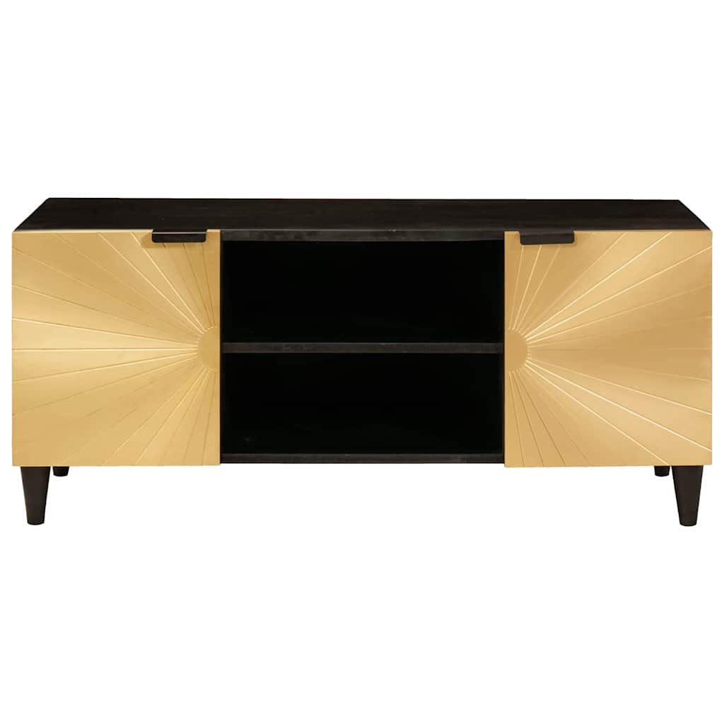 TV-Schränk Schwarz und Gold 105 x 33 x 46 cm Holzwerkstoff