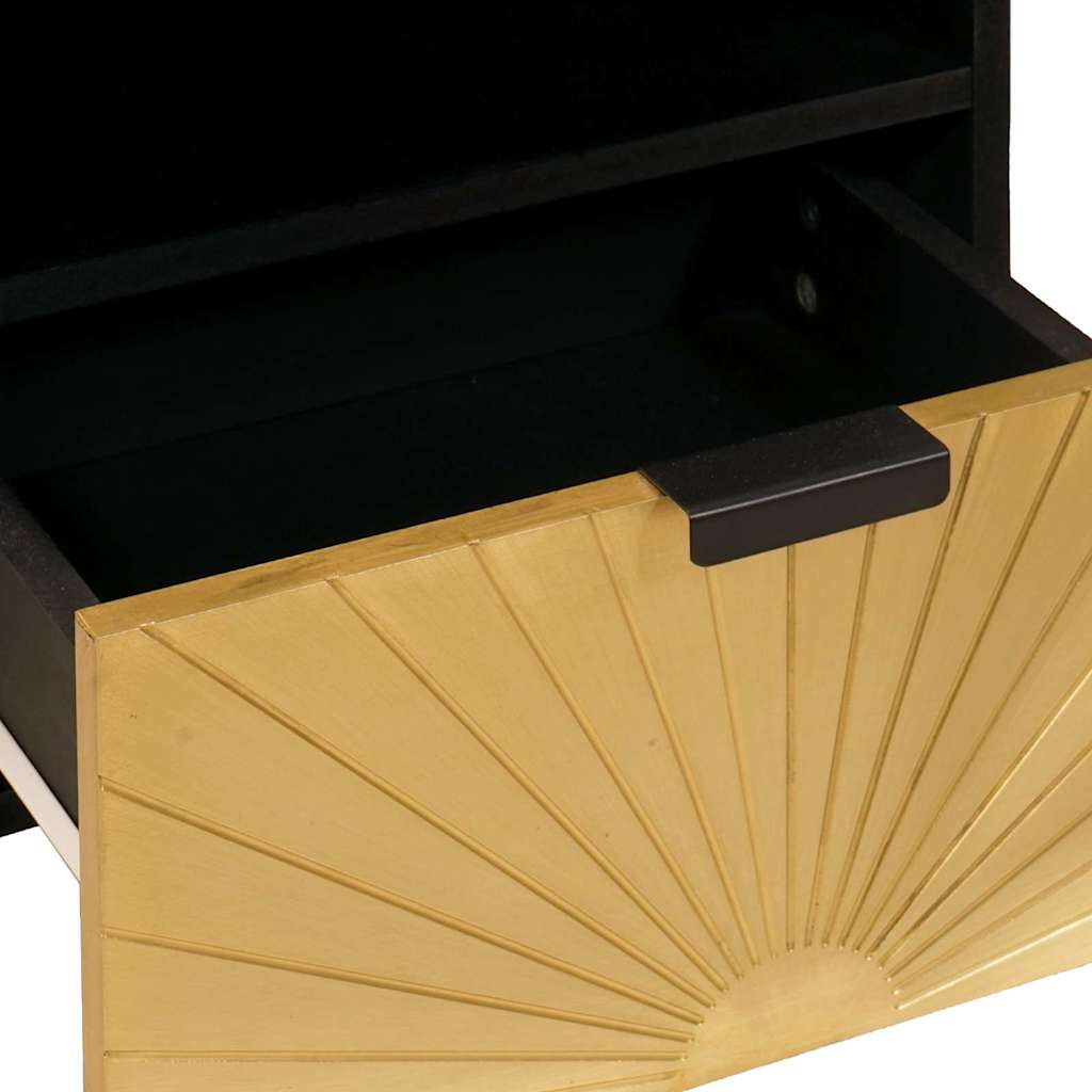 TV-Schränk Schwarz und Gold 70 x 33 x 46 cm Holzwerkstoff