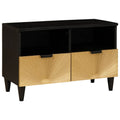TV-Schränk Schwarz und Gold 70 x 33 x 46 cm Holzwerkstoff