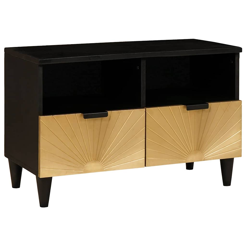 TV-Schränk Schwarz und Gold 70 x 33 x 46 cm Holzwerkstoff