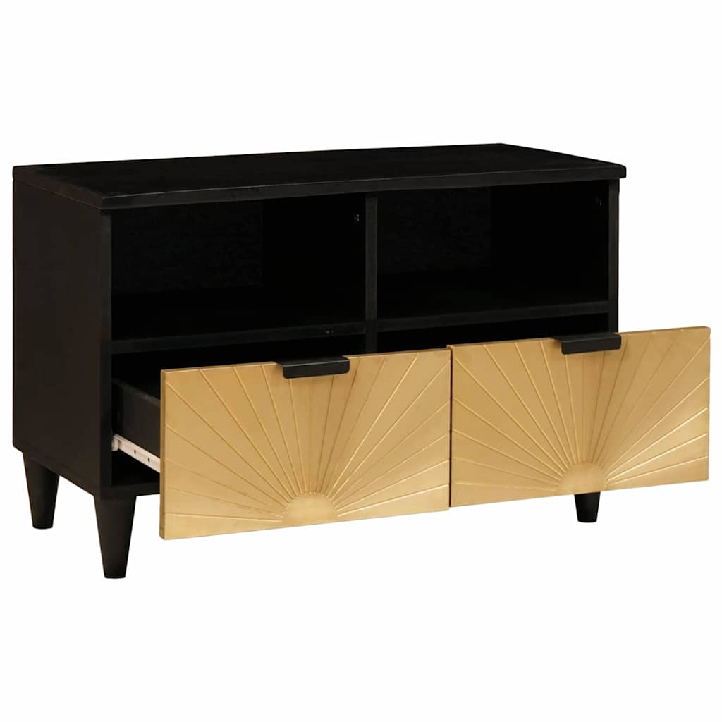 TV-Schränk Schwarz und Gold 70 x 33 x 46 cm Holzwerkstoff