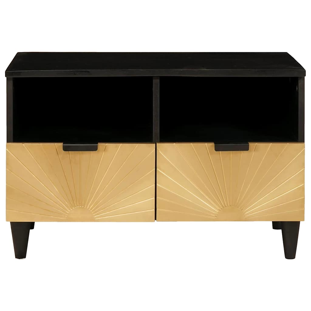 TV-Schränk Schwarz und Gold 70 x 33 x 46 cm Holzwerkstoff